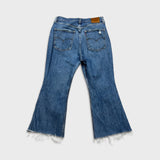 Levi's 70s Style High Flare Jeans Womens 31x24 Blue Medium Wash Distressed Denim Pants