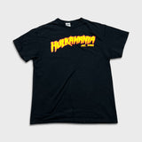 Vintage Y2K Hulkamania T Shirt Mens Medium Black Hulk Hogan WWE Wrestling Tee