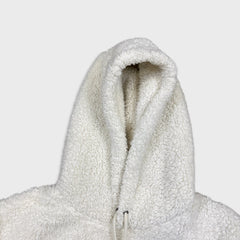 Polo Ralph Lauren Ski Bear Fleece Mens Medium White High Pile Hooded Jacket