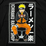 Naruto Shippuden Mens Large Black Ichiraku Ramen Shop Anime Graphic Tee