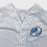 Vintage 90s Labatt Blue Light Baseball Jersey Mens Large White Mesh Button Up Promo