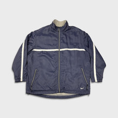 Vintage 90s Nike Sportswear Jacket Mens XL Blue Swoosh Full Zip Bomber Coat