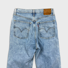 Levi's Ribcage Straight Jeans Womens 29x27 Blue High Rise Light Wash Denim Pants