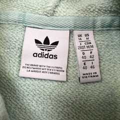 Adidas Original Hoodie Womens Medium Green Center Trefoil Crop Hooded Sweater