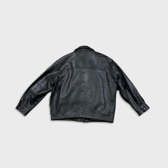 Vintage 90s Danier Leather Jacket Mens XL Black Heavyweight Full Zip Coat