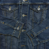 Levi's Type 3 Jean Jacket Mens Large Blue Dark Wash Denim Western Trucker