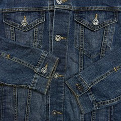 Levi's Type 3 Jean Jacket Mens Large Blue Dark Wash Denim Western Trucker