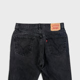 Vintage Y2K Levi's 505 Jeans Mens 32x32 Black Regular Fit Straight Leg Dark Wash Denim Pants