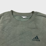 Adidas Essentials Sweatshirt Mens Large Green 3 Stripe Spell Out Faded Pullover