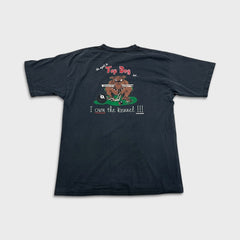 Vintage 90s Dead Stroke Billiards T Shirt Mens XL Black Top Dog I Own The Kennel Tee