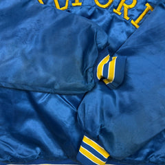 Vintage 90s Chalk Line Milford Baseball Satin Jacket Youth XS Blue USA Retro Bomber