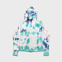 Lululemon Scuba Hoodie Light Cotton Women Size 6 White Tie Dye AOP Full Zip Sweater
