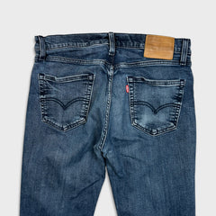 Levi's 511 Jeans Mens 34x32 Blue Slim Fit Mid Rise Dark Wash Faded Denim Pants
