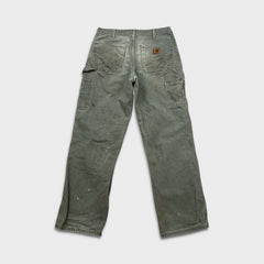Carhartt Pants Mens 32x32 Green Distress Original Dungaree Fit Workwear Carpenter