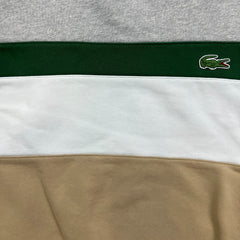 Lacoste Sweatshirt Mens Medium Gray Classic Fit Color Block Pullover Crewneck