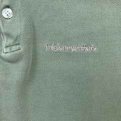 thisneverthat T Logo Polo Mens Small Green Short Sleeve Preppy Tee