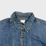 Levi's Denim Shirt Mens Large Blue Medium Wash Casual Western Jeans Button Up