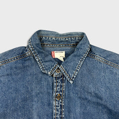 Levi's Denim Shirt Mens Large Blue Medium Wash Casual Western Jeans Button Up