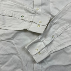 Tommy Hilfiger Shirt Mens Large White Slim Fit Preppy Long Sleeve Button Up
