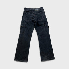 Levi's 513 Cargo Jeans Mens 30x30 Black Wash Multi Pocket Utility Denim Pants