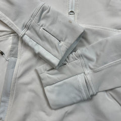 Lululemon Winter Sprinter Hoodie Womens Size 12 White 1/2 Zip Hooded Sweater