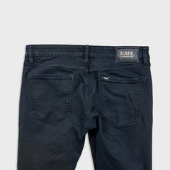 Karl Lagerfeld Paris Jeans Mens 34x27 Black Dark Wash Slim Taper Stretch Denim Pants