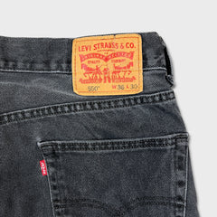 Levi's 550 Jeans Mens 36x28 Black Relaxed Fit Straight Leg Light Wash Baggy Denim Pants