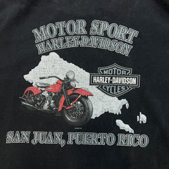 Vintage 2008 Harley Davidson T Shirt Mens XL Black Motor Sport Biker Tee