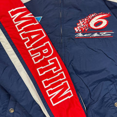 Vintage 90s Chase Authentics Mark Martin NASCAR Jacket Mens Large Blue Valvoline Racing Bomber