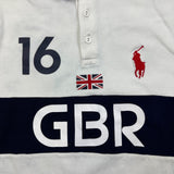 Polo Ralph Lauren Shirt Mens Medium White Great Britain Big Pony Short Sleeve