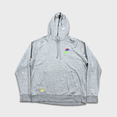 Nike Sportswear Hoodie Mens Large Gray Multi Swoosh Pullover Sweater