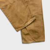 Vintage 90s Carhartt Pants Mens 34x32 Beige Original Fit Double Knee Distressed USA