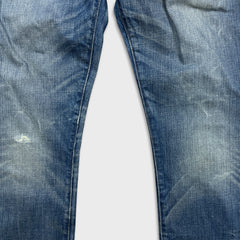 Ralph Lauren Jeans Mens 36x32 Blue Denim & Supply Tapered Straight Distressed Faded Pants