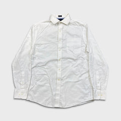Tommy Hilfiger Shirt Mens Large White Slim Fit Preppy Long Sleeve Button Up