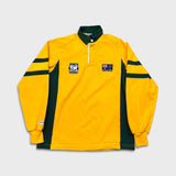 Vintage 90s Barbarian Rugby Shirt Mens Medium Yellow Australia Collared Long Sleeve