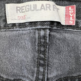 Vintage Y2K Levi's 505 Jeans Mens 33x32 Black Regular Fit Straight Leg Dark Wash Faded Denim Pants