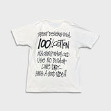 Stussy T Shirt Mens Medium White Have A Good Vibe Double Sided Care Label Tee