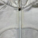 Lululemon Scuba Hoodie Womens Size 10 White Full Zip Sports Hooded Sweatshirt