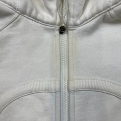 Lululemon Scuba Hoodie Womens Size 10 White Full Zip Sports Hooded Sweatshirt