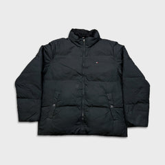 Tommy Hilfiger Jacket Mens Large Flag Outdoor Full Zip Puffer Heavy Coat