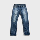 Silver Jeans Co. Eddie Mens 30x32 Blue Relaxed Fit Slim Straight Distressed Denim Pants