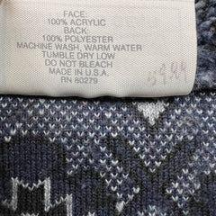 Vintage 90s Black Mountain Fleece Jacket Mens XL Blue AOP Deer Nature Full Zip Outdoor