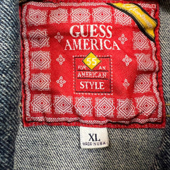 Vintage 90s Guess Denim Vest Mens XL Blue USA Jean Trucker Jacket