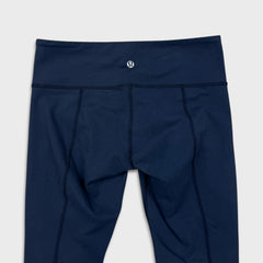 Lululemon Practice Daily Pants Womens Size 8 Blue Mid Rise Yoga Leggings Tights