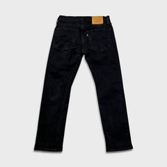 Levi's 502 Jeans Mens 30x28 Black Regular Taper Fit Dark Wash Denim Pants