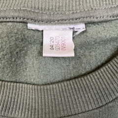 Adidas Essentials Sweatshirt Mens Large Green 3 Stripe Spell Out Faded Pullover