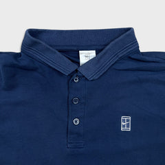 Vintage Y2K Nike Challenge Court Tennis Polo Shirt Mens Large Blue Sportswear Dri Fit