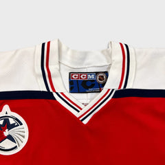 Vintage 90s CCM NHL World All Stars Hockey Jersey Mens 2XL Red Air Knit Stitched