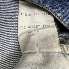 Vintage Levi’s 615 Jeans Mens 33x28 Blue Orange Tab Relaxed Straight Leg 90s Pants