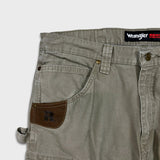 Vintage Y2K Wrangler Riggs Pants Mens 34x28 Gray Ripstop Carpenter Double Knee Cargo